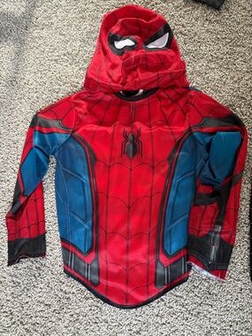 Spider-Man Red & Blue Hooded Kids Costume Top